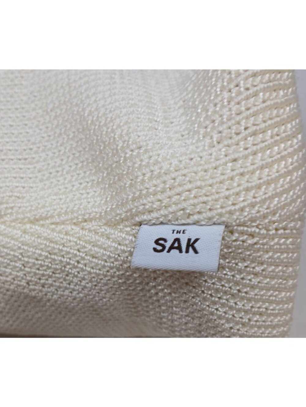 The Sak Womens Ivory Knit Bucket Bag With Double Strap Snap #I-4 - Picture 3 of 15
